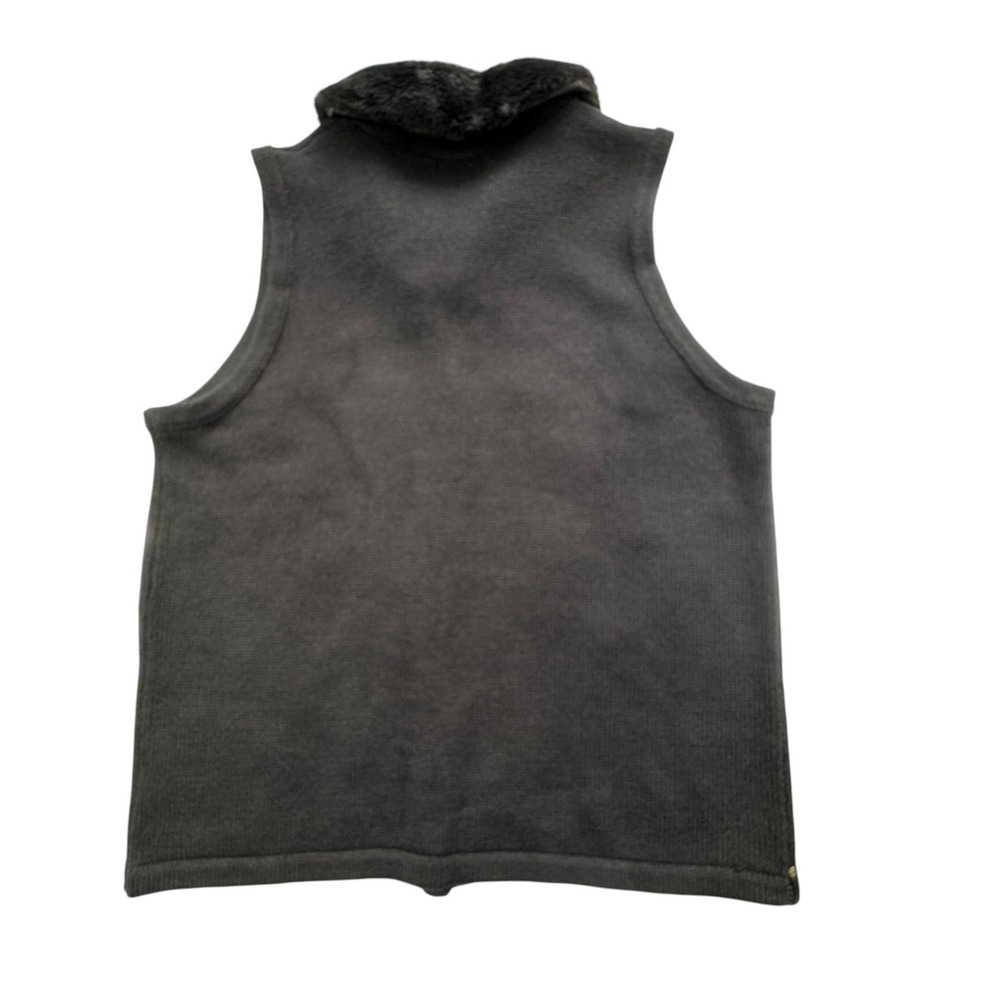 Kim Rogers Black Cardinal Sweater Vest Womens Petite M Beaded Faux Fur Christmas - Picture 2 of 13